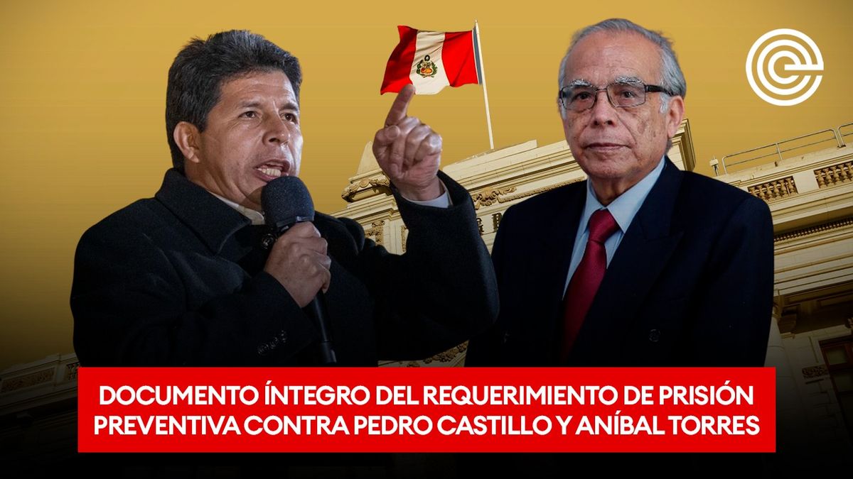 Documento íntegro del requerimiento de prisión preventiva contra Pedro Castillo y Aníbal Torres
