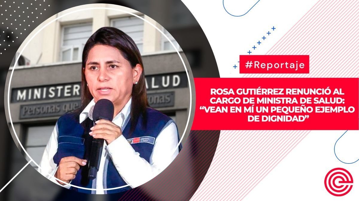 Rosa Gutiérrez renunció al cargo de ministra de Salud.